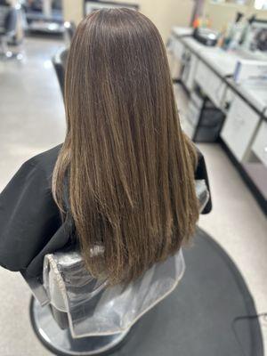 Natural blended balayage