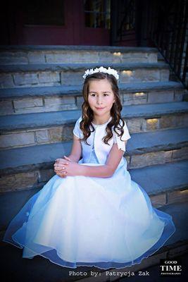 Miss Lily on her First Communion day  Photo by: Patrycja Zak