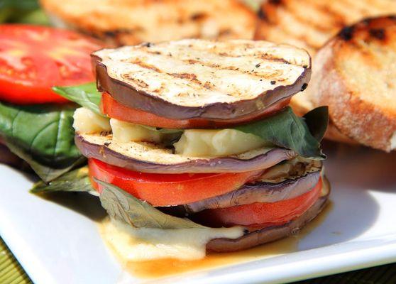 Deconstructed Eggplant Stack