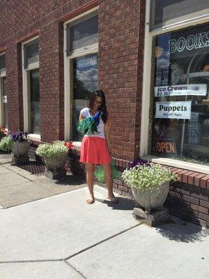 My darling girl holding the puppet she bought mama