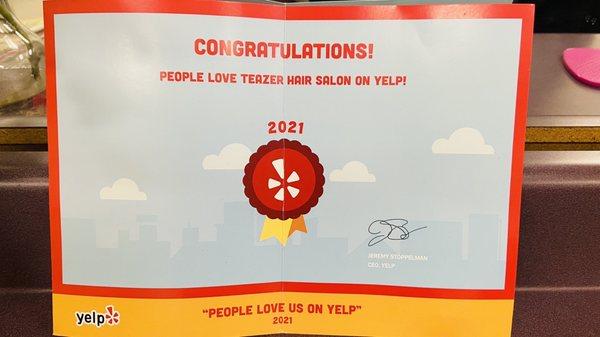 Yelp letter