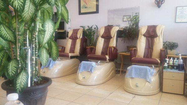 The pedicure chairs