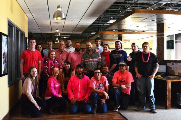 The Trade Risk Guaranty Team celebrates Breast Cancer Awareness Month in October of 2016.