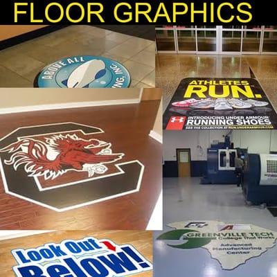 Our custom floor decals are made out of a thin adhesive vinyl. This  and much more