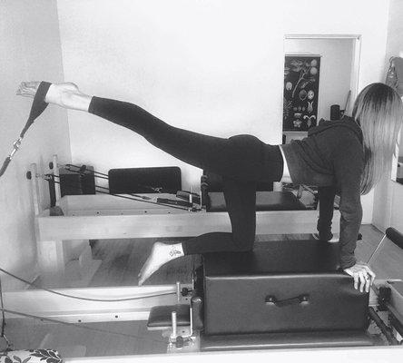 La Jolla Pilates studio reformer session at Aly's Pilates