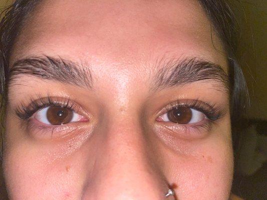 Eyelash lift with tint