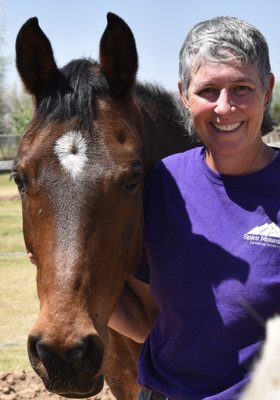 Michelle with Spinner the horse.