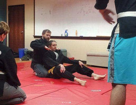 Head instructor Michael Valenti teaching the basics in our grappling class.