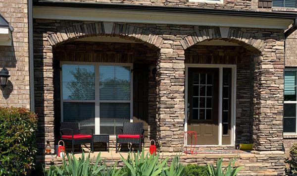 Solar window tinting added to front of residential single-family home in Cumming GA to reduce heat and UV rays in the summer