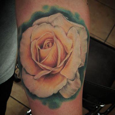 Rose realism tattoo done on great friend