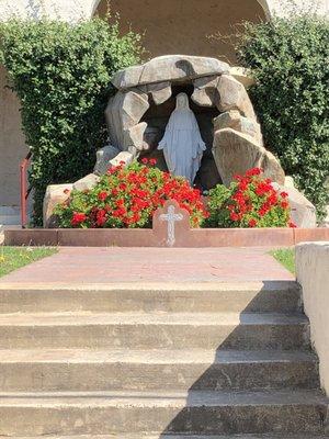 Mother Mary statue in front