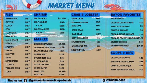 Gulf Coast Connection Paducah Market Menu (Updated: 11/23)