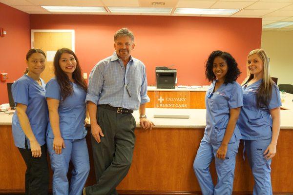 Stephen and some of his associates at Calvary Urgent Care, we are all here just for you.