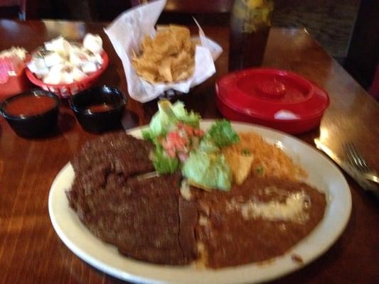 Carne Asada lunch plate.