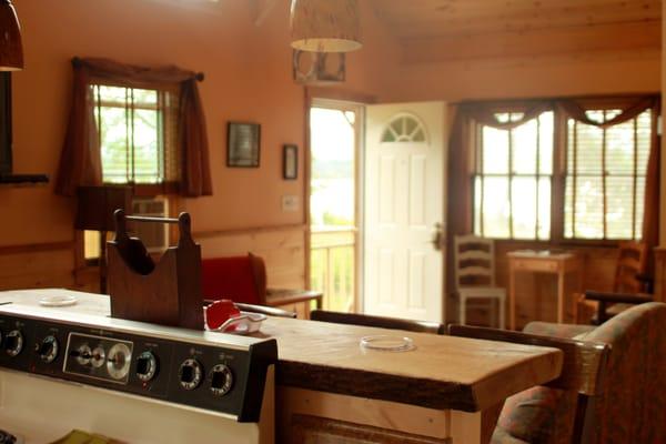 view to the living room area from the kitchen