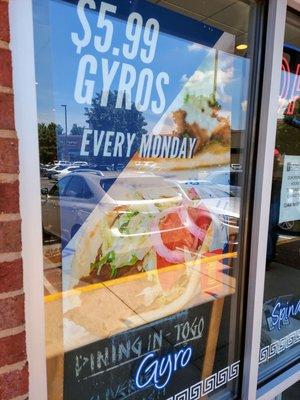 Monday gyro promotion