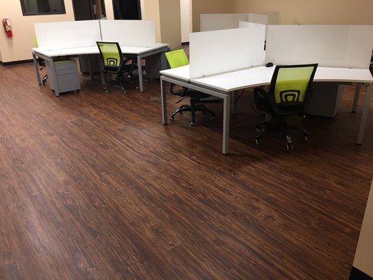 Luxury vinyl plank in a commercial application