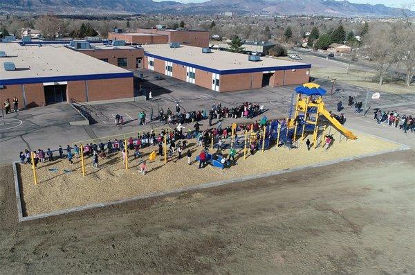 They spent all their money on that playground instead of school things :)