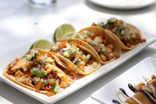 Cauliflower Tacos ($13) - pickled jalapeño, cucumber milt salsa, smoked chili vinaigrette. My favorite of the tacos.