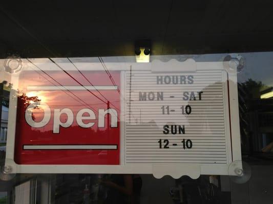 Summer hours