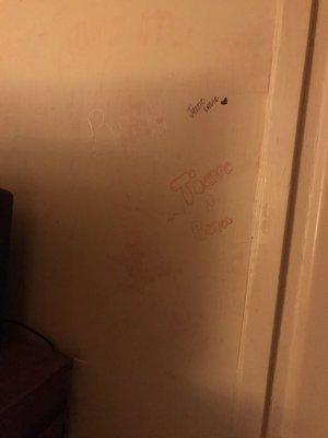 Graffiti on inside of room