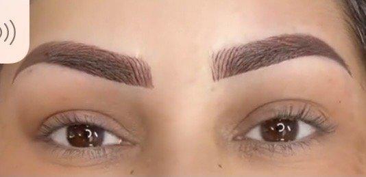 Combination eyebrows  Hairstrokes and powder is the name of this example   There are many variations you can request