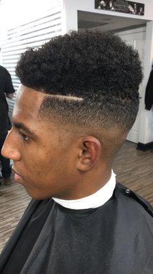 Middle Bald Fade with part - Fernando