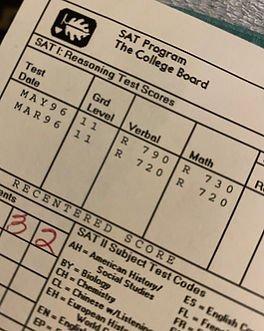 Julie's actual SAT scores.