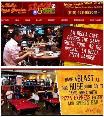 Web Design for La Bella Pizza Restaurant.