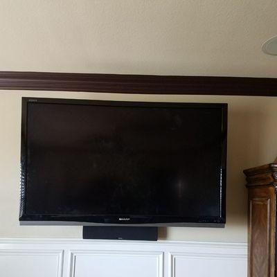 Tv mounted on wall