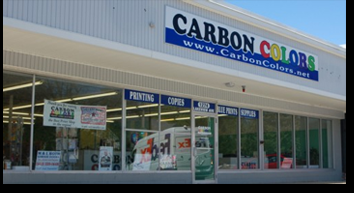 Carbon Colors has 10,000 sq.Ft. Please stop by and see our store front.
we now have a New I Jet full Color Env. Printer.