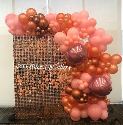 Balloon Garland with shimmer wall