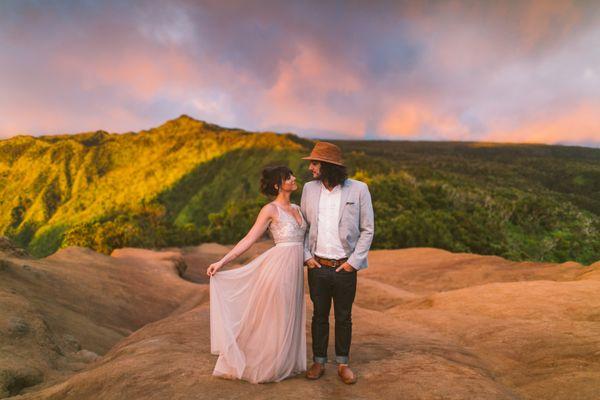 Adventure elopement in Waimea Canyon