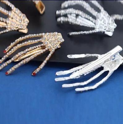 Our cute little skeleton hand hair clips