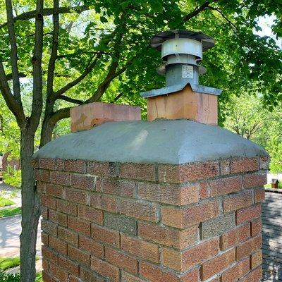 After: Repaired Chimney Crown wash