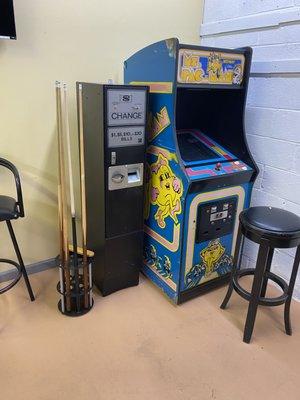 Basement game room 1- Ms. Pacman arcade machine