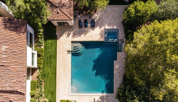 Aerial view of a pool design idea