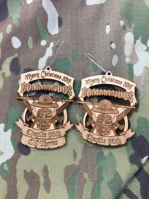 Military unit Christmas ornaments with customized unit logo