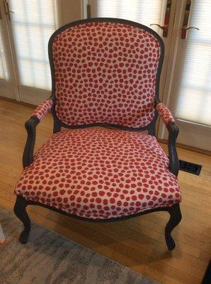 Thibaut fabric made this chair stand out. upholstery