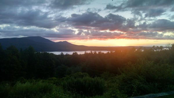 Sunrise from the front porch of the reservoir suite