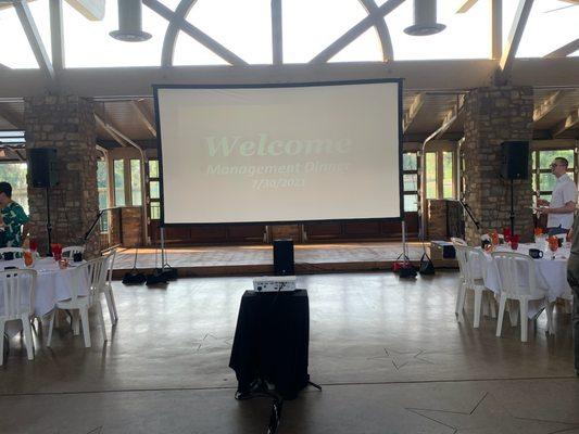 Dinner event: 8x14 Screen and Projector@ Sanger, CA.