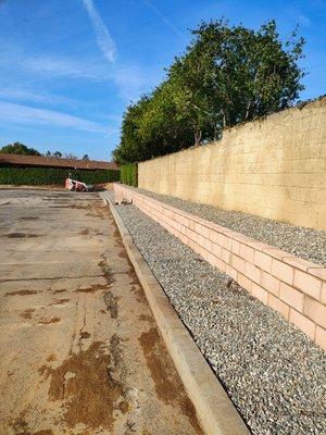 Retaining wall and small rock install