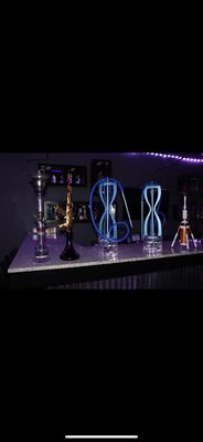 Lineup of hookahs