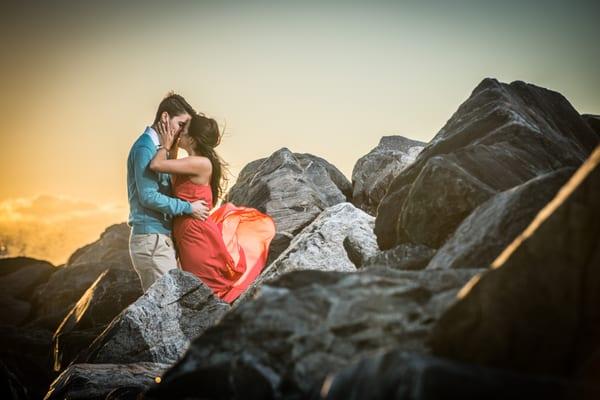 Pre-wedding engagement shoot on the South Florida beaches