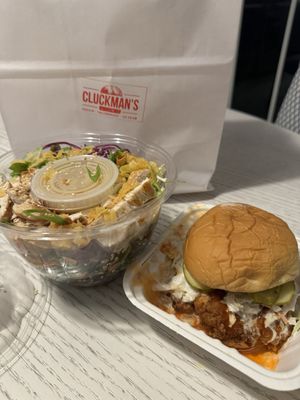 Thai chicken salad and Korean sweet&spicy chicken sandwich