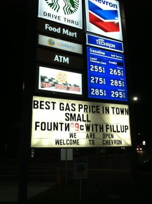 Prices and funny sign.