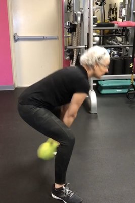 Terri doing Kettle Bell Swings