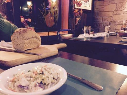 Excellent Dill Cole Slaw + Fresh, Warm Mini Rye Loaf