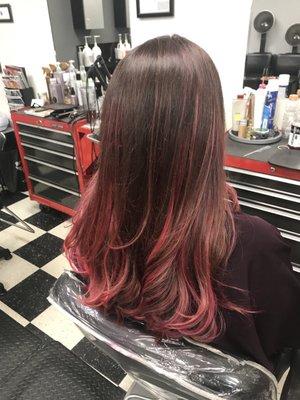 Balayage then Magenta!