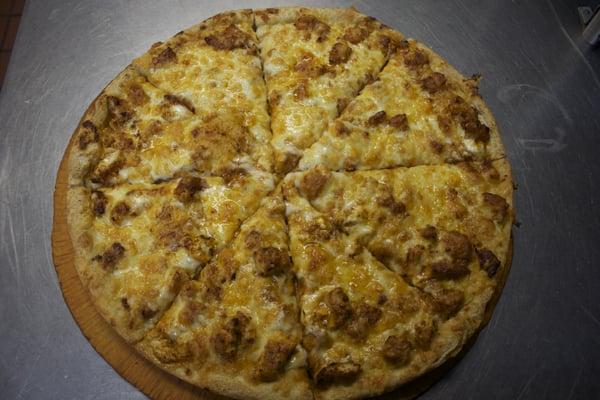 our most famous and delicious buffalo chicken pizza. our buffalo is made with our own recipe.